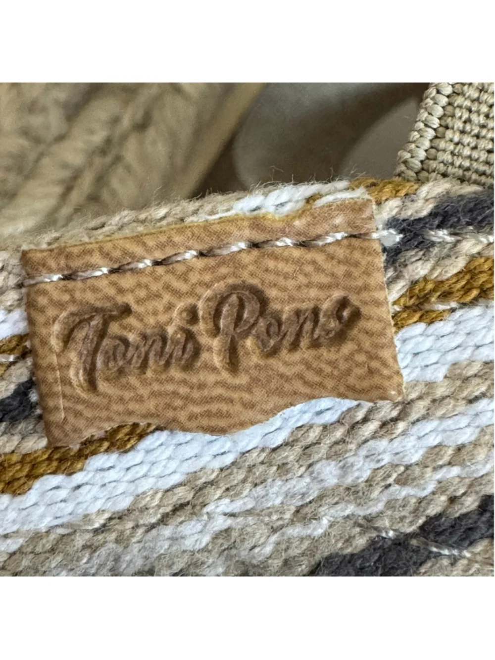 Toni Pons Striped Espadrille Slingback Sandals Size 41/US 9 Made in Spain